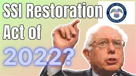 But the. . Ssi restoration act 2022 when will it pass
